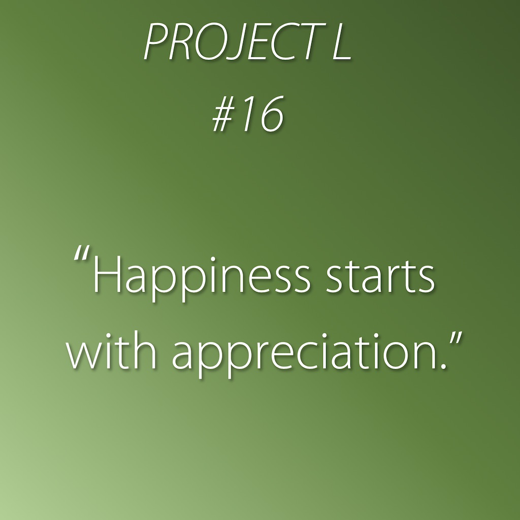 16: Happiness starts with appreciation